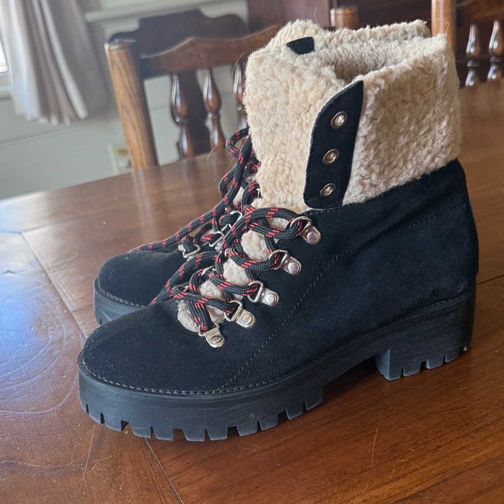 Cozy Black and Tan Winter Boots